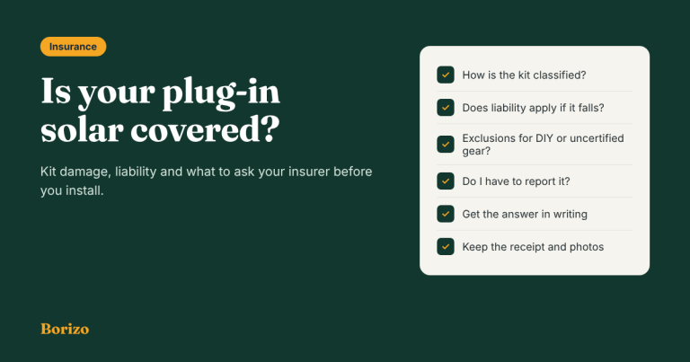 Is your plug-in solar covered? Kit damage, liability and what to ask your insurer before you install.