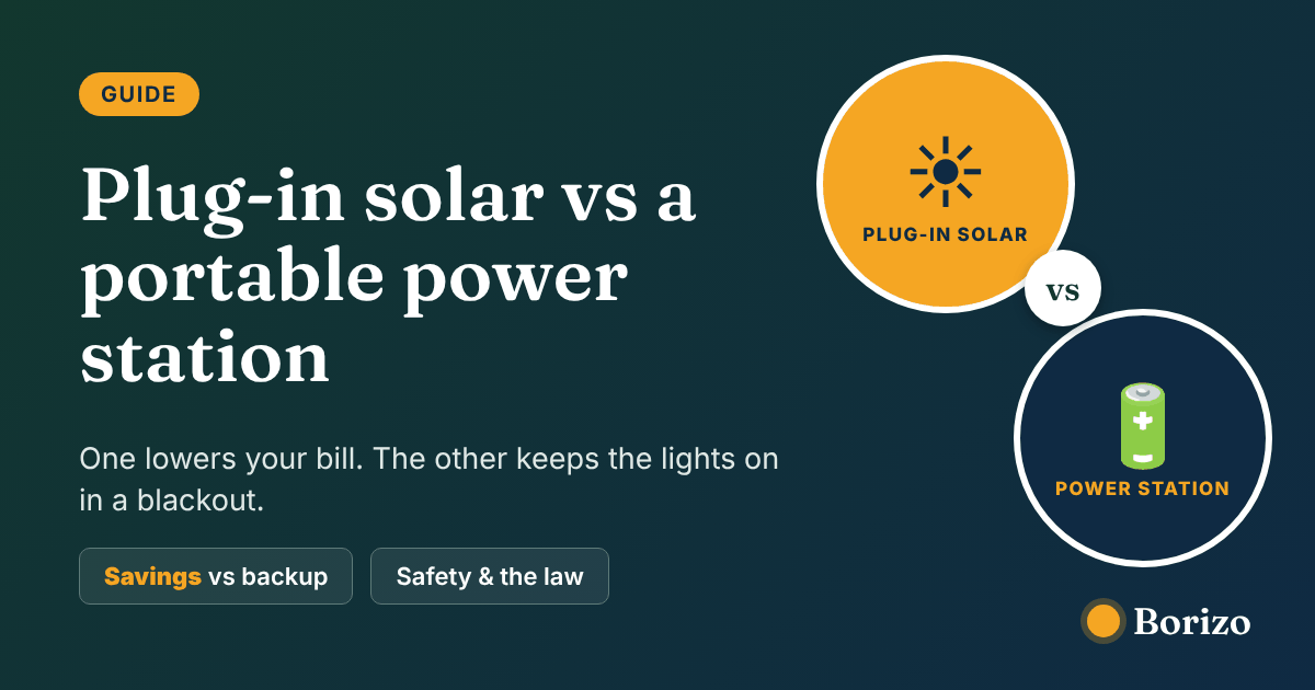 Plug-in solar vs a portable power station: one lowers your electric bill, the other keeps devices running in a blackout